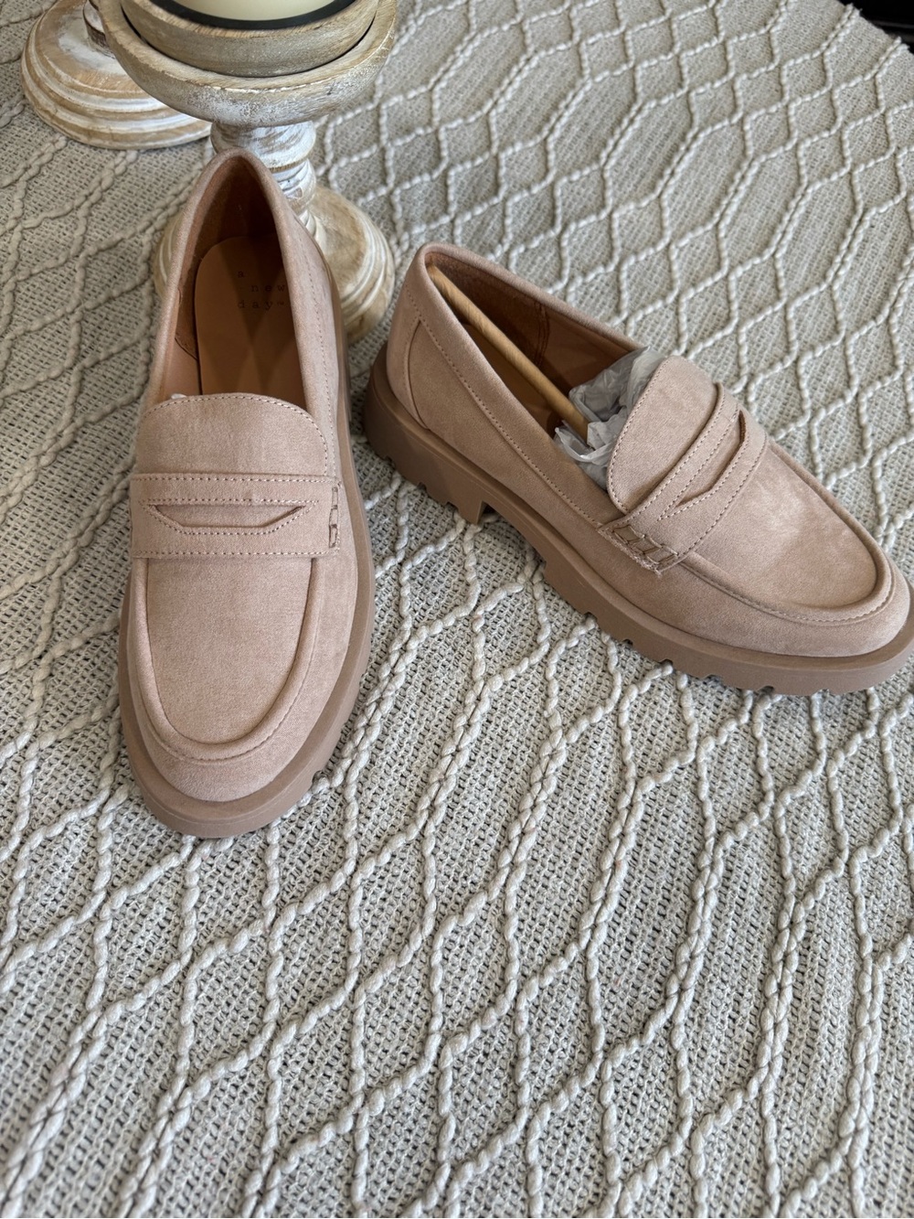 Target Men's Suede Penny Loafers in Blush